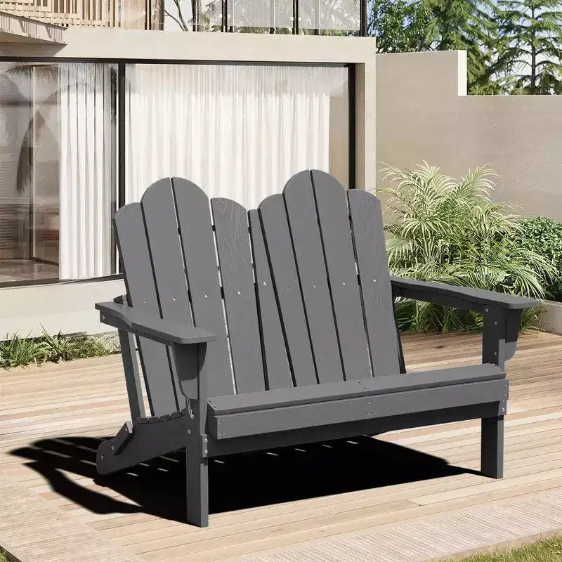 Hyleory Sedia Adirondack a 2 posti, poltrona doppia morbida, sedia pieghevole da balcone Cloud, resistente alle intemperie