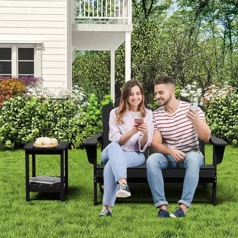 Hyleory Sedia Adirondack a 2 posti, poltrona doppia morbida, sedia pieghevole da balcone Cloud, resistente alle intemperie