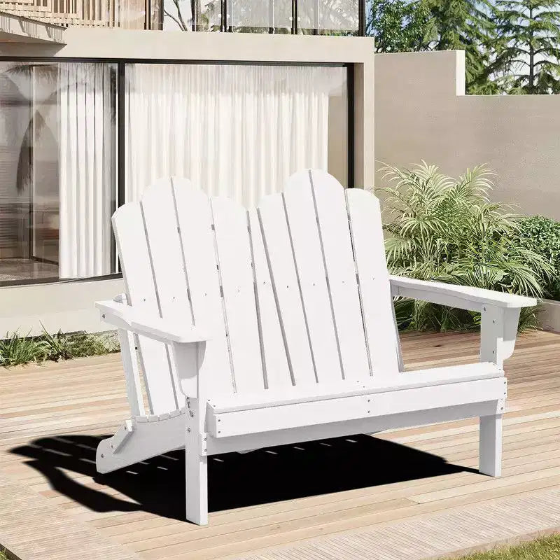 Hyleory Sedia Adirondack a 2 posti, poltrona doppia morbida, sedia pieghevole da balcone Cloud, resistente alle intemperie