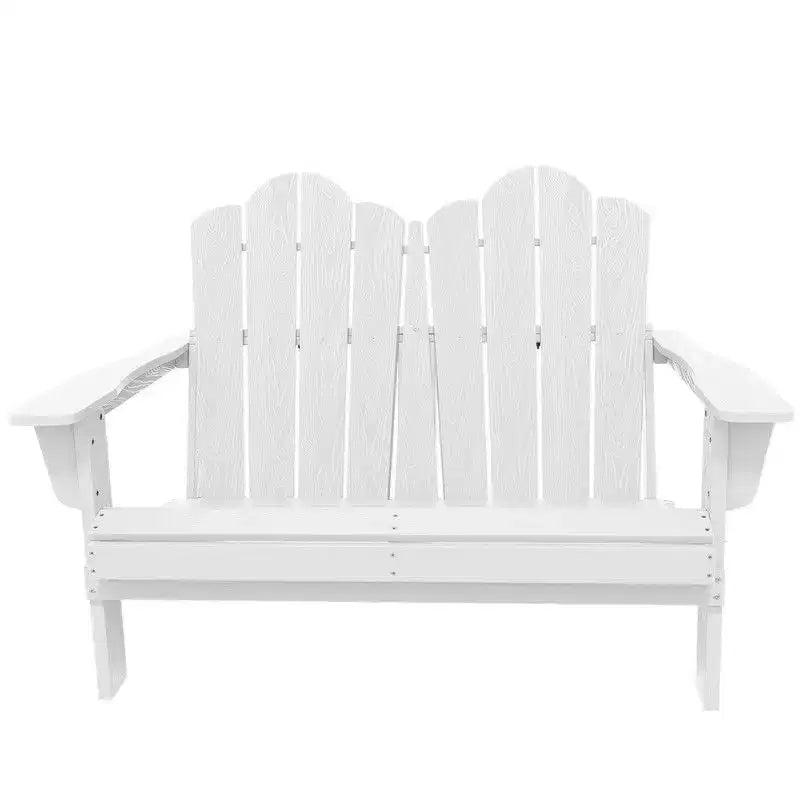 Fauteuil Adirondack 2 places Hyleory, Chaise double moelleuse, Fauteuil pliant de balcon Cloud, Résistant aux intempéries