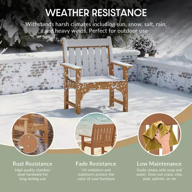 WestinTrends Sedie da pranzo Adirondack con braccioli in HDPE per patio esterno (set da 4)