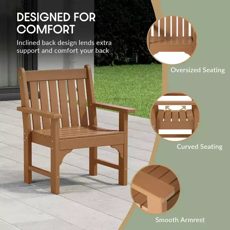 WestinTrends Sedie da pranzo Adirondack con braccioli in HDPE per patio esterno (set da 4)