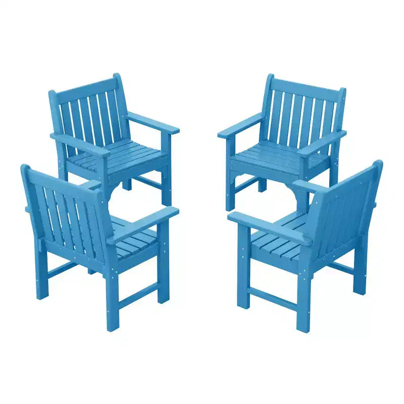WestinTrends Sedie da pranzo Adirondack con braccioli in HDPE per patio esterno (set da 4)