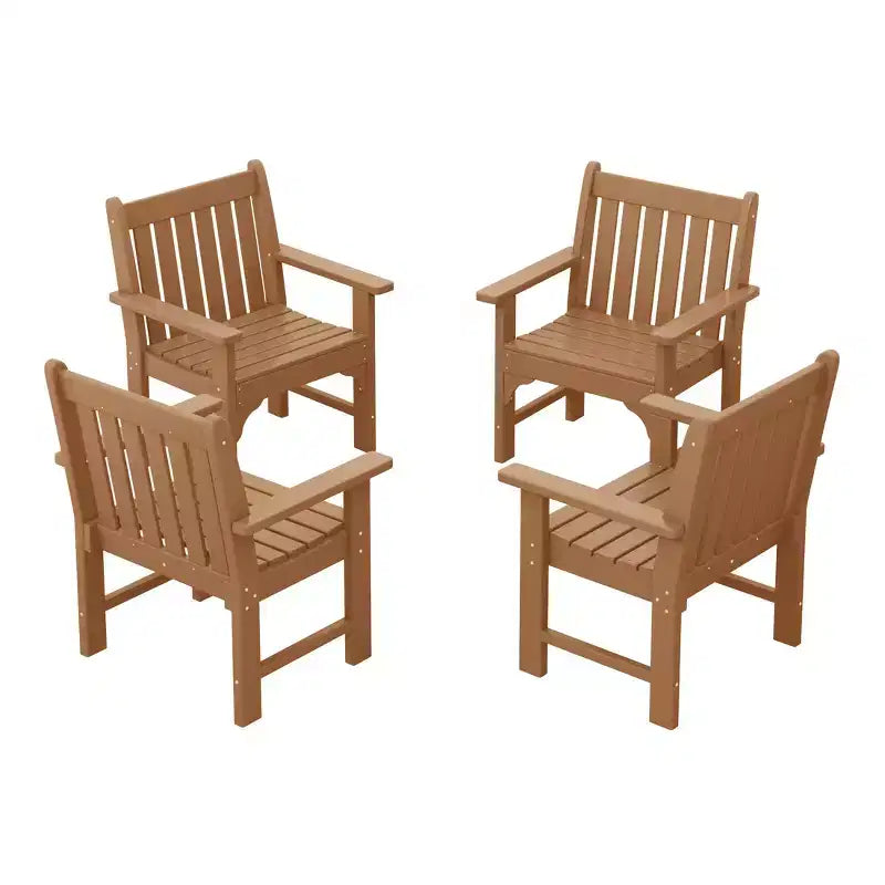 WestinTrends Sedie da pranzo Adirondack con braccioli in HDPE per patio esterno (set da 4)