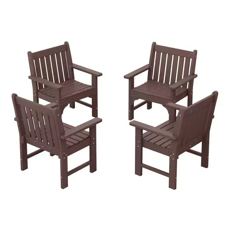 WestinTrends Sedie da pranzo Adirondack con braccioli in HDPE per patio esterno (set da 4)