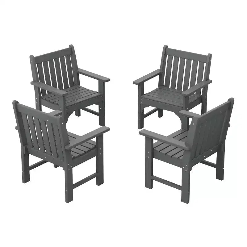 WestinTrends Sedie da pranzo Adirondack con braccioli in HDPE per patio esterno (set da 4)