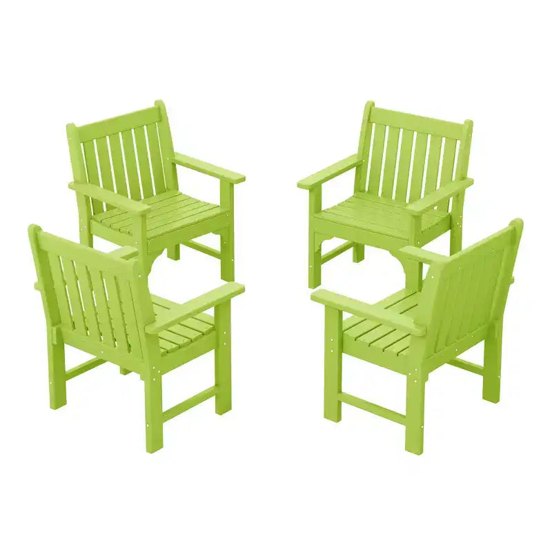 WestinTrends Sedie da pranzo Adirondack con braccioli in HDPE per patio esterno (set da 4)