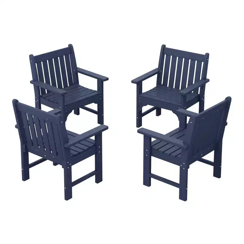 WestinTrends Sedie da pranzo Adirondack con braccioli in HDPE per patio esterno (set da 4)