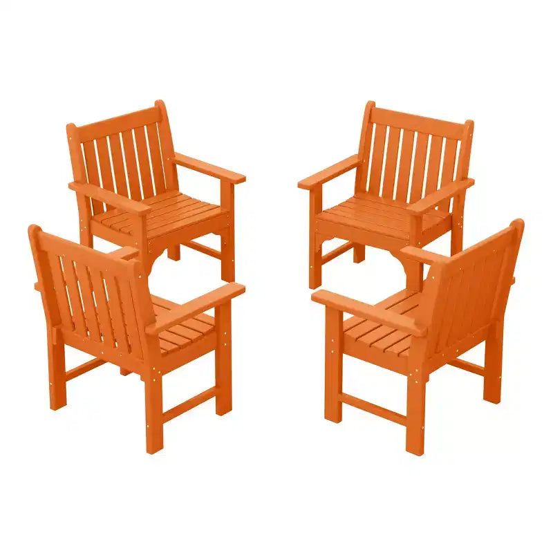 WestinTrends Sedie da pranzo Adirondack con braccioli in HDPE per patio esterno (set da 4)