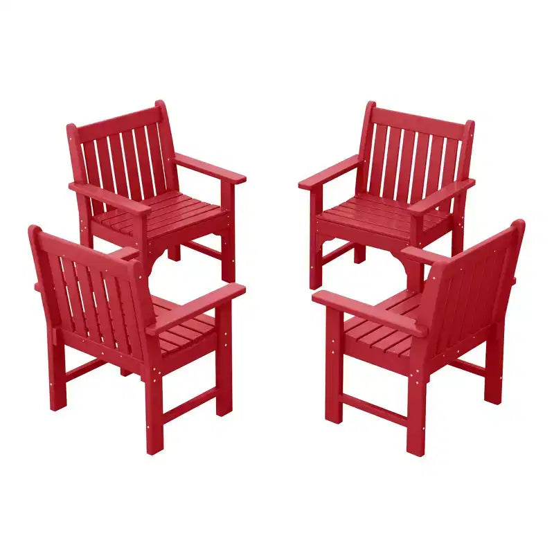 WestinTrends Sedie da pranzo Adirondack con braccioli in HDPE per patio esterno (set da 4)