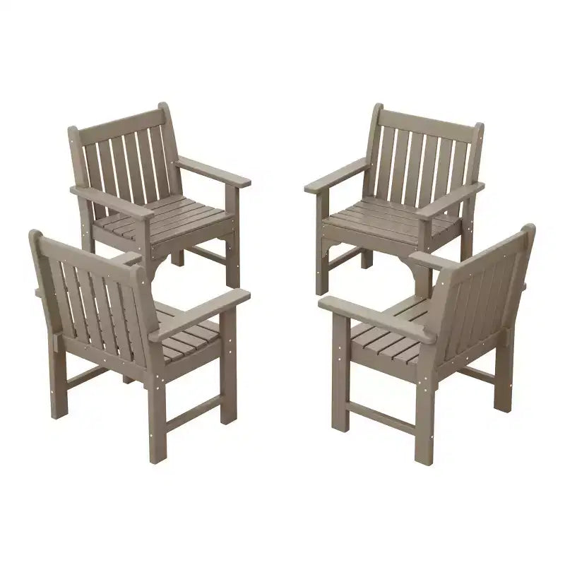WestinTrends Sedie da pranzo Adirondack con braccioli in HDPE per patio esterno (set da 4)
