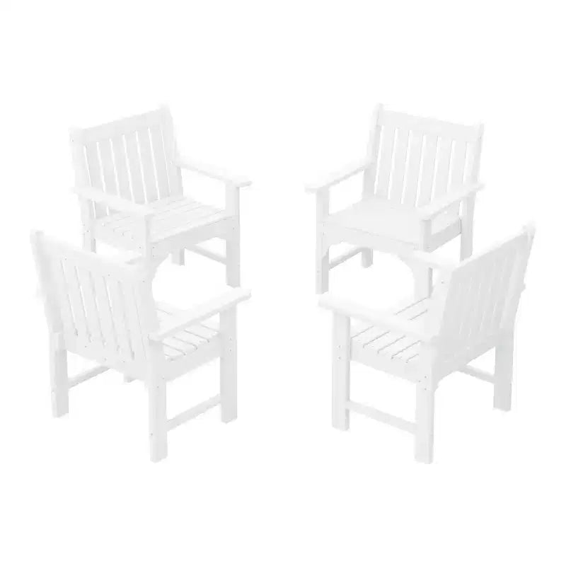 WestinTrends Sedie da pranzo Adirondack con braccioli in HDPE per patio esterno (set da 4)