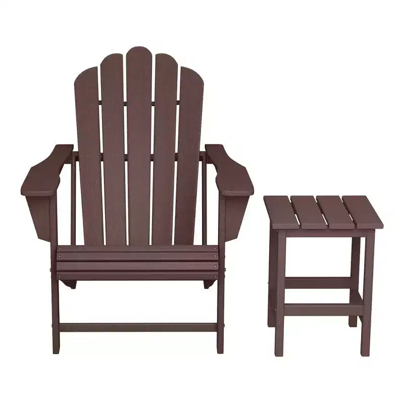 WestinTrends Highland Set Sedia Adirondack da Esterno in HDPE con Portabicchieri e Tavolino