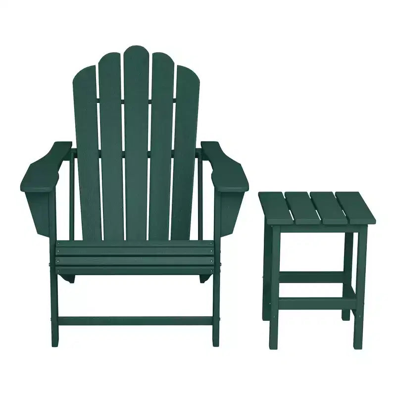 WestinTrends Highland Set Sedia Adirondack da Esterno in HDPE con Portabicchieri e Tavolino