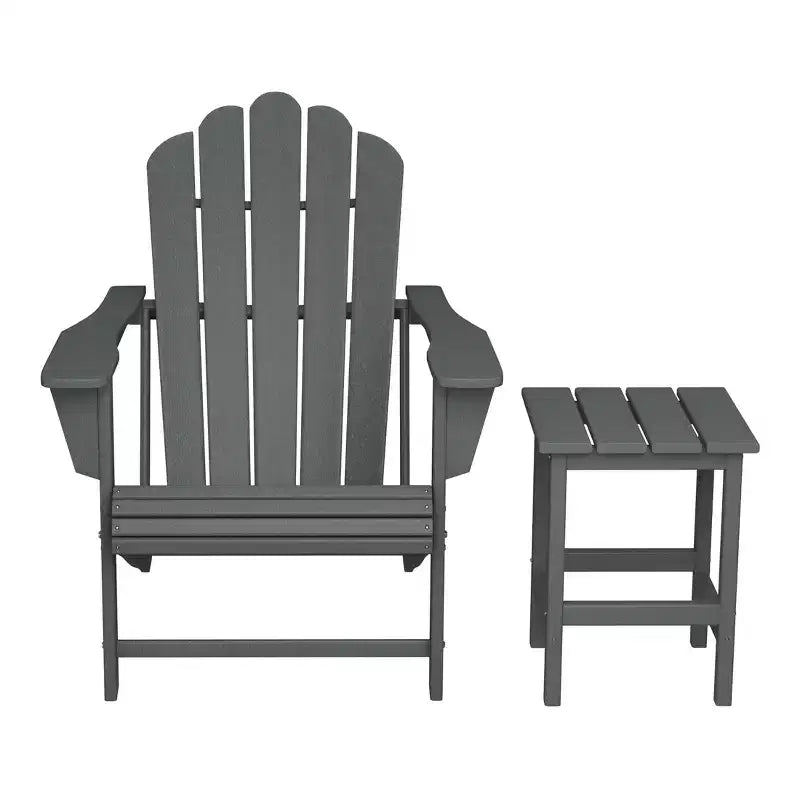 WestinTrends Highland Set Sedia Adirondack da Esterno in HDPE con Portabicchieri e Tavolino