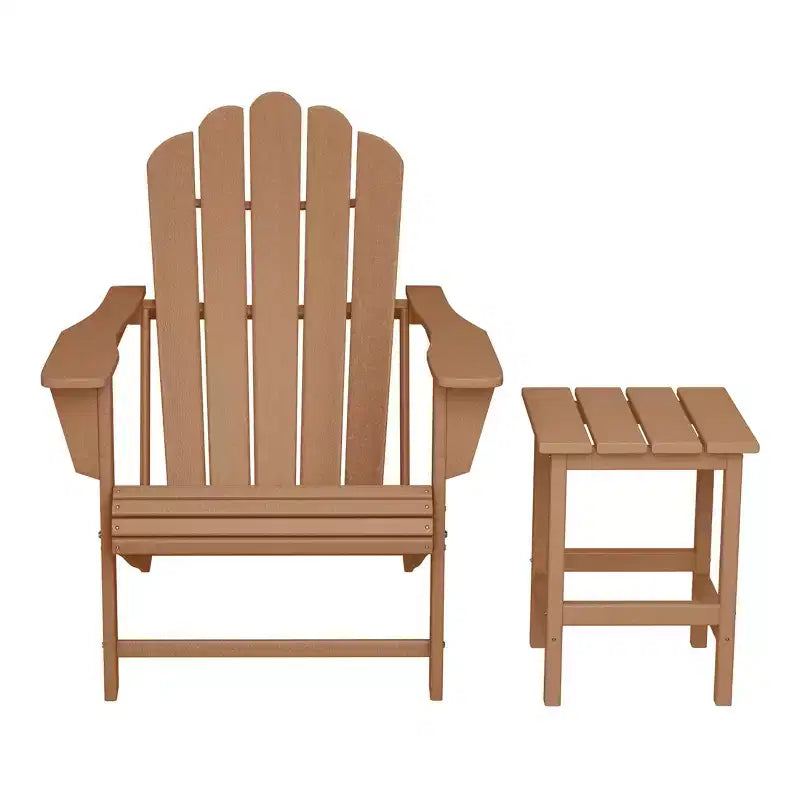 WestinTrends Highland Set Sedia Adirondack da Esterno in HDPE con Portabicchieri e Tavolino