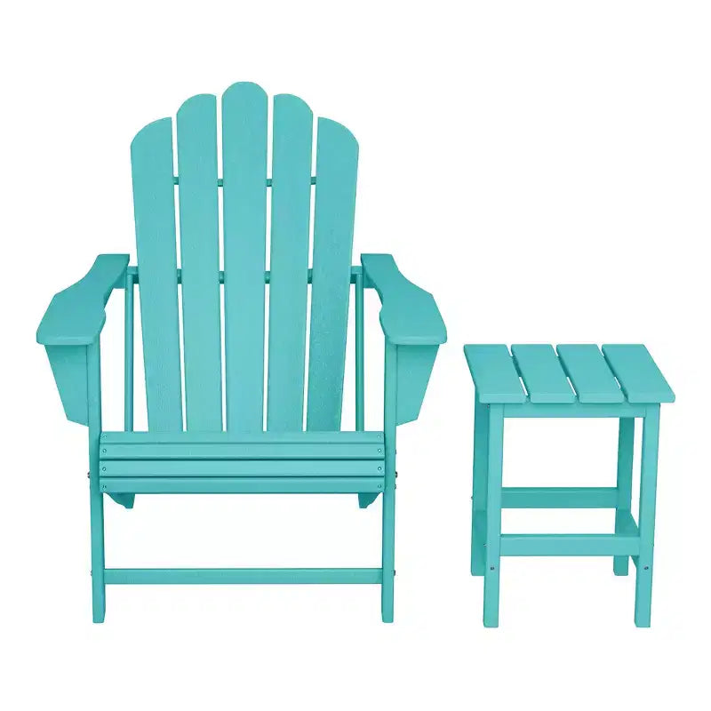WestinTrends Highland Set Sedia Adirondack da Esterno in HDPE con Portabicchieri e Tavolino