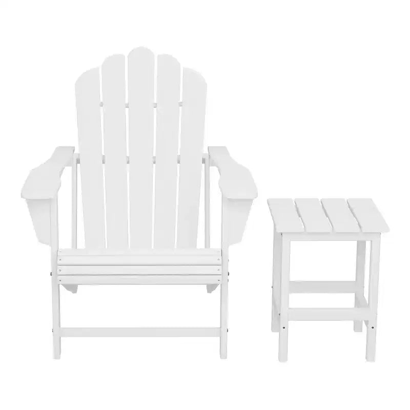 WestinTrends Highland Set Sedia Adirondack da Esterno in HDPE con Portabicchieri e Tavolino