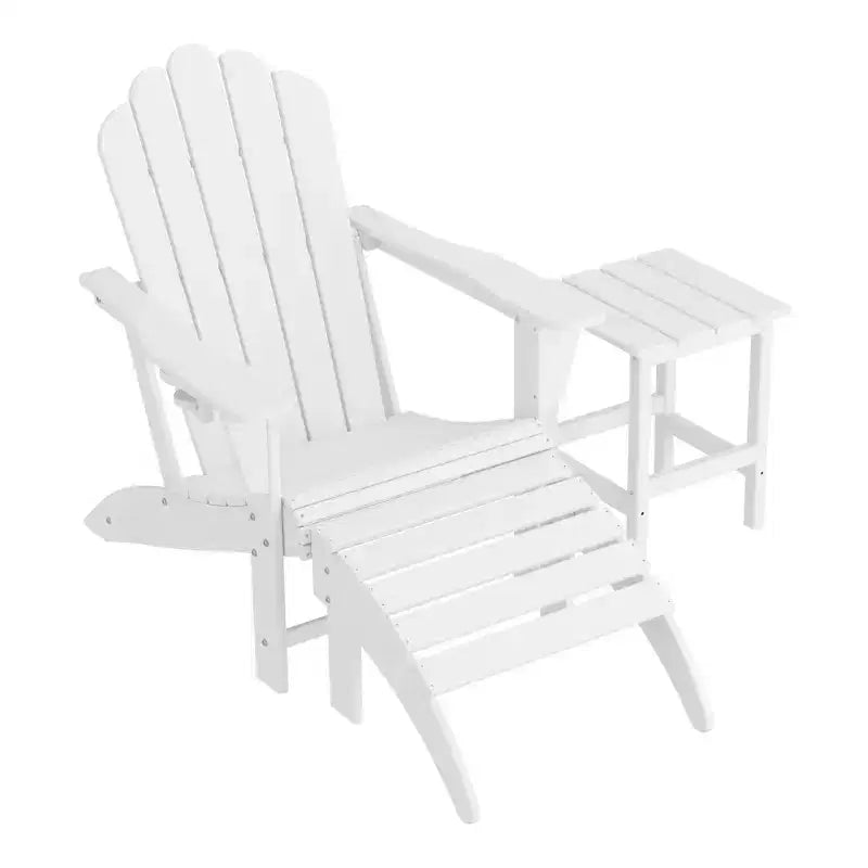 Set da 3 pezzi WestinTrends: sedia Adirondack con portabicchieri, poggiapiedi pieghevole e tavolino