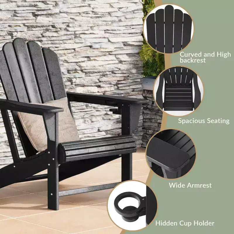 Sedia Adirondack per esterni WestinTrends Highland in HDPE con portabicchieri