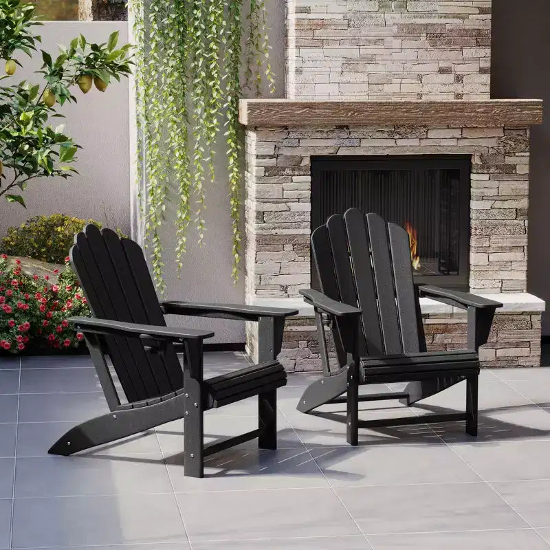 WestinTrends Highland - Sedie Adirondack da Esterno in HDPE con Portabicchieri (Set da 2)