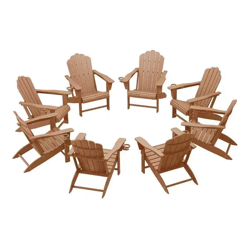 WestinTrends Sedie Adirondack da Esterno in HDPE Highland con Portabicchieri (Set da 8)