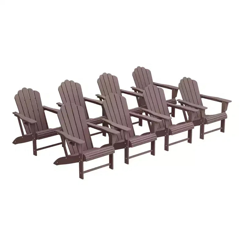 WestinTrends Sedie Adirondack da Esterno in HDPE Highland con Portabicchieri (Set da 8)
