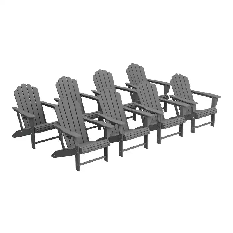 WestinTrends Sedie Adirondack da Esterno in HDPE Highland con Portabicchieri (Set da 8)