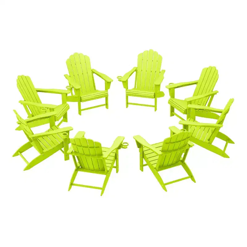 WestinTrends Sedie Adirondack da Esterno in HDPE Highland con Portabicchieri (Set da 8)