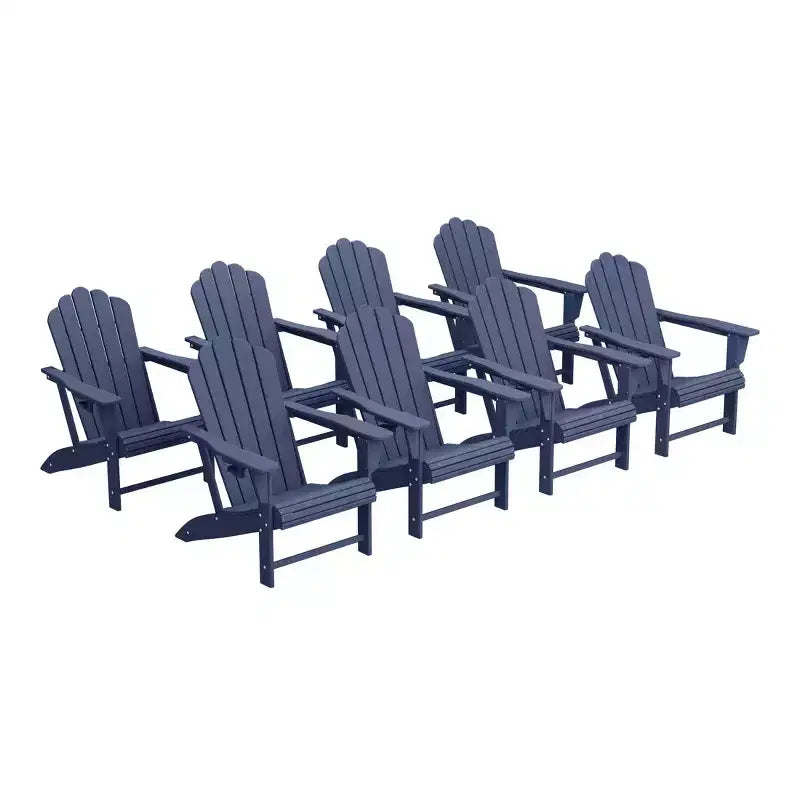 WestinTrends Sedie Adirondack da Esterno in HDPE Highland con Portabicchieri (Set da 8)