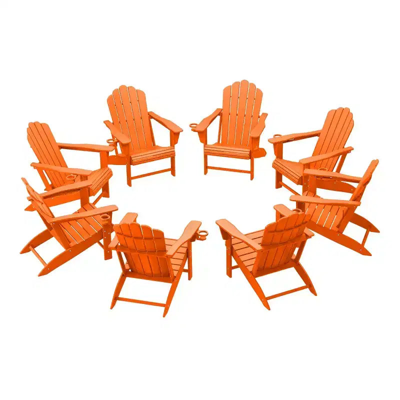 WestinTrends Sedie Adirondack da Esterno in HDPE Highland con Portabicchieri (Set da 8)