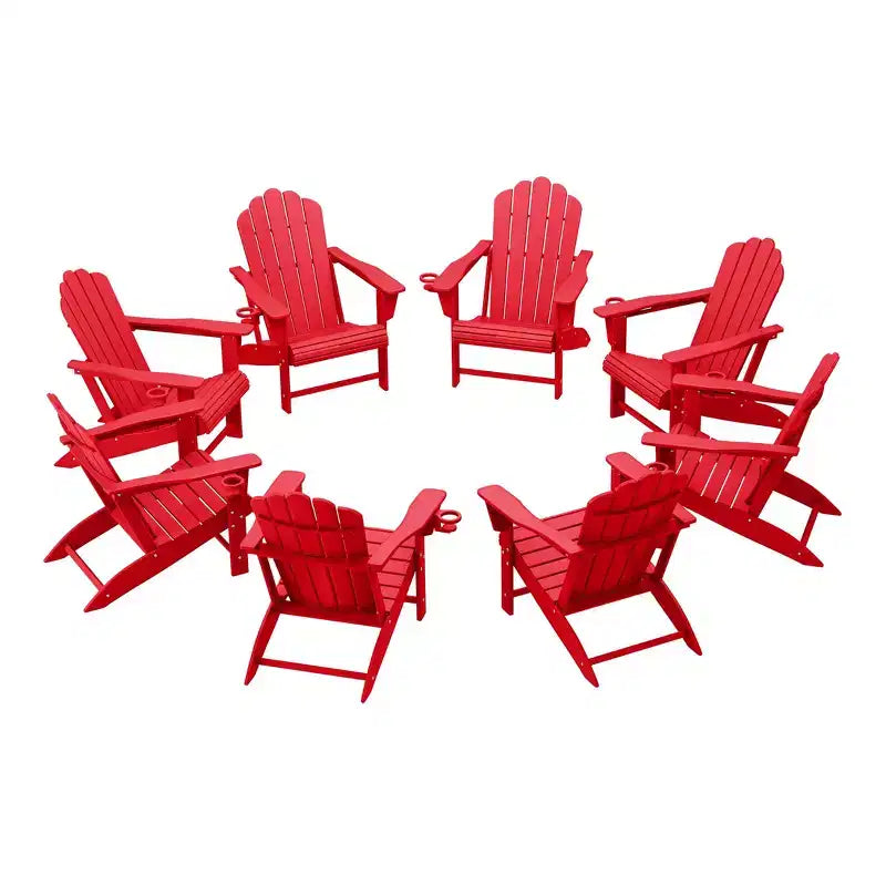 WestinTrends Sedie Adirondack da Esterno in HDPE Highland con Portabicchieri (Set da 8)