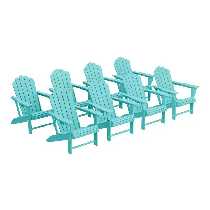 WestinTrends Sedie Adirondack da Esterno in HDPE Highland con Portabicchieri (Set da 8)