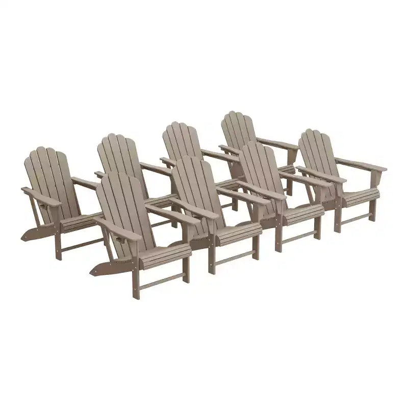WestinTrends Sedie Adirondack da Esterno in HDPE Highland con Portabicchieri (Set da 8)