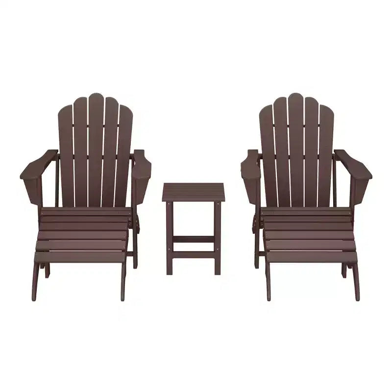 WestinTrends Set Sedia Adirondack Highland da 5 Pezzi con Pouf Pieghevole e Tavolo