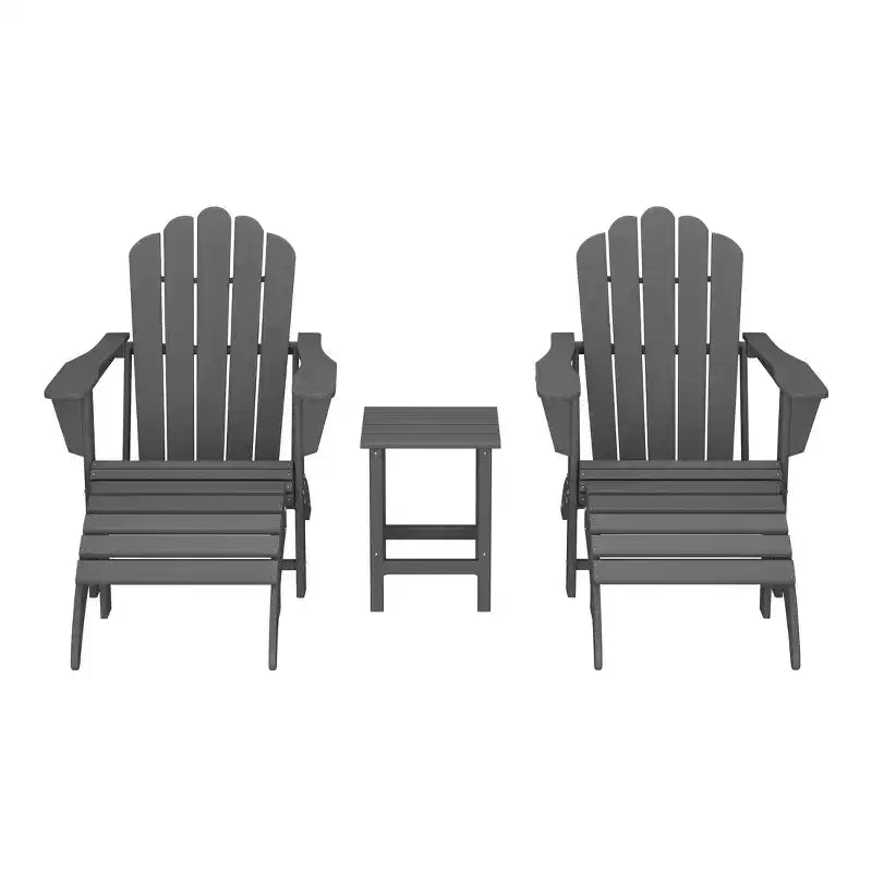 WestinTrends Set Sedia Adirondack Highland da 5 Pezzi con Pouf Pieghevole e Tavolo