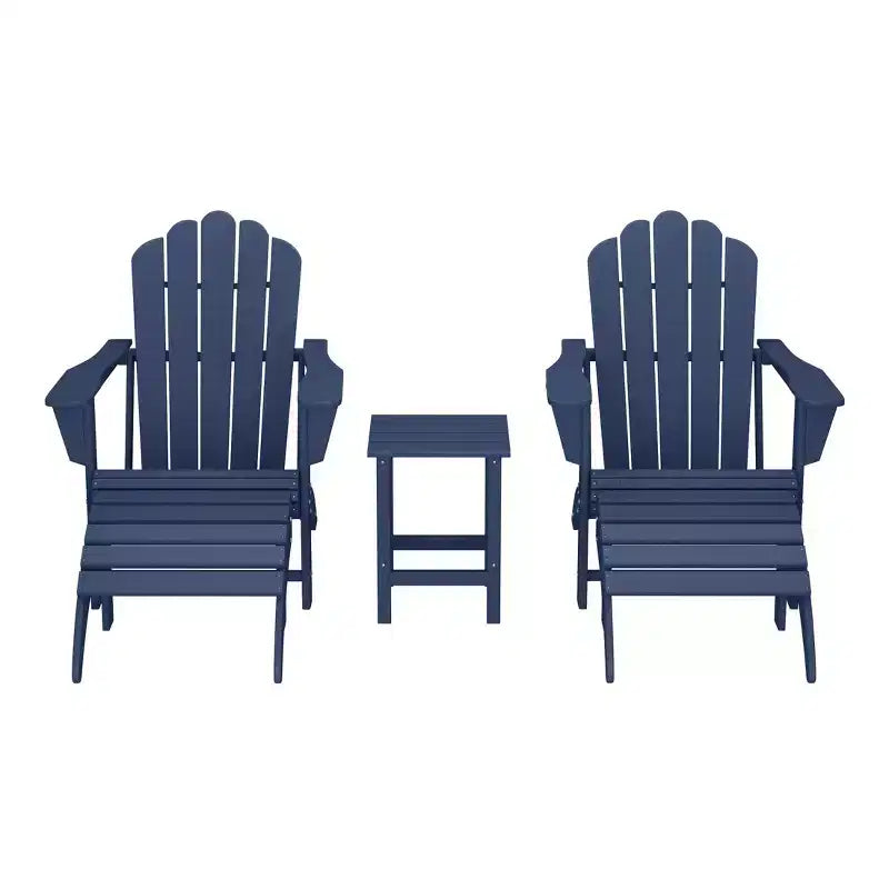 WestinTrends Set Sedia Adirondack Highland da 5 Pezzi con Pouf Pieghevole e Tavolo