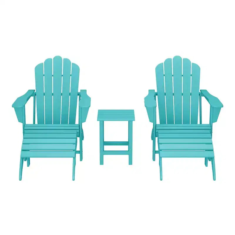 WestinTrends Set Sedia Adirondack Highland da 5 Pezzi con Pouf Pieghevole e Tavolo