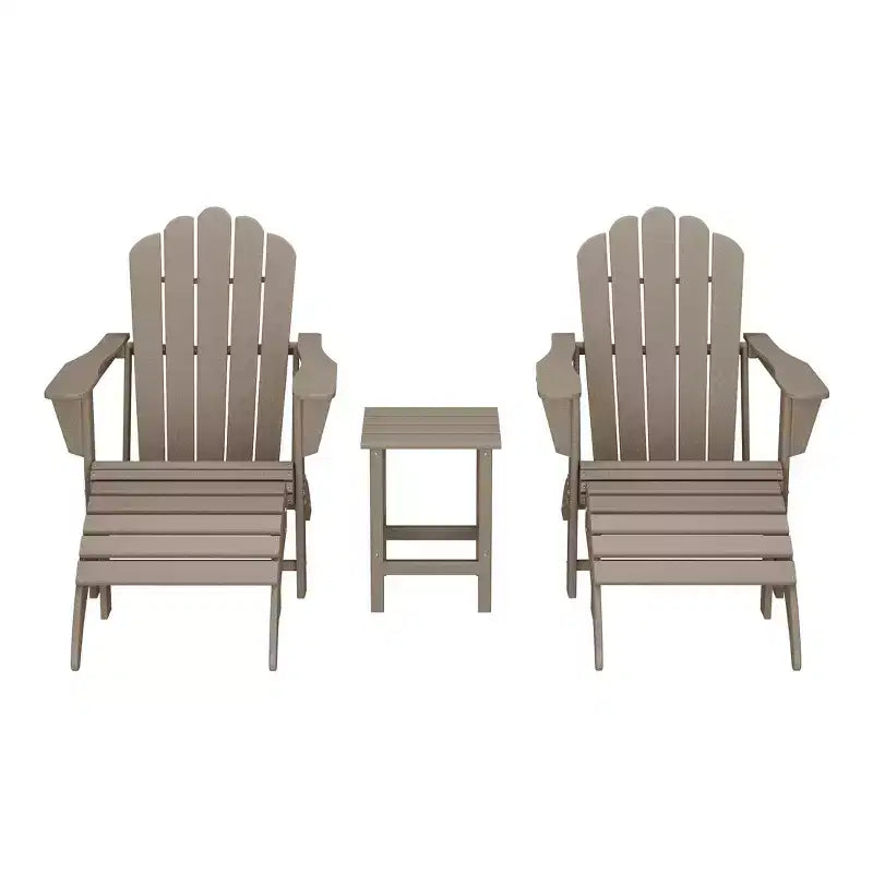 WestinTrends Set Sedia Adirondack Highland da 5 Pezzi con Pouf Pieghevole e Tavolo