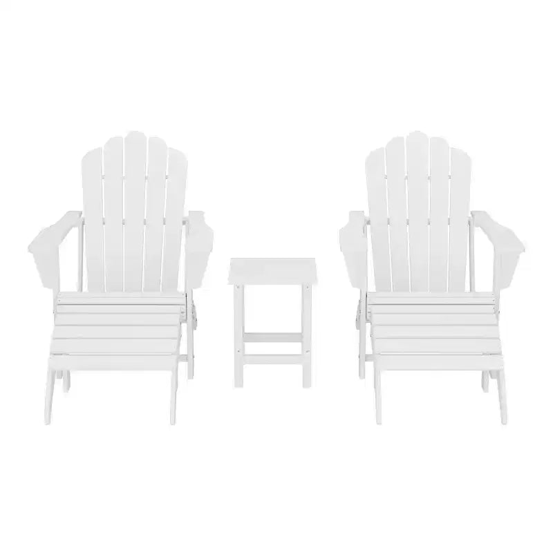 WestinTrends Set Sedia Adirondack Highland da 5 Pezzi con Pouf Pieghevole e Tavolo