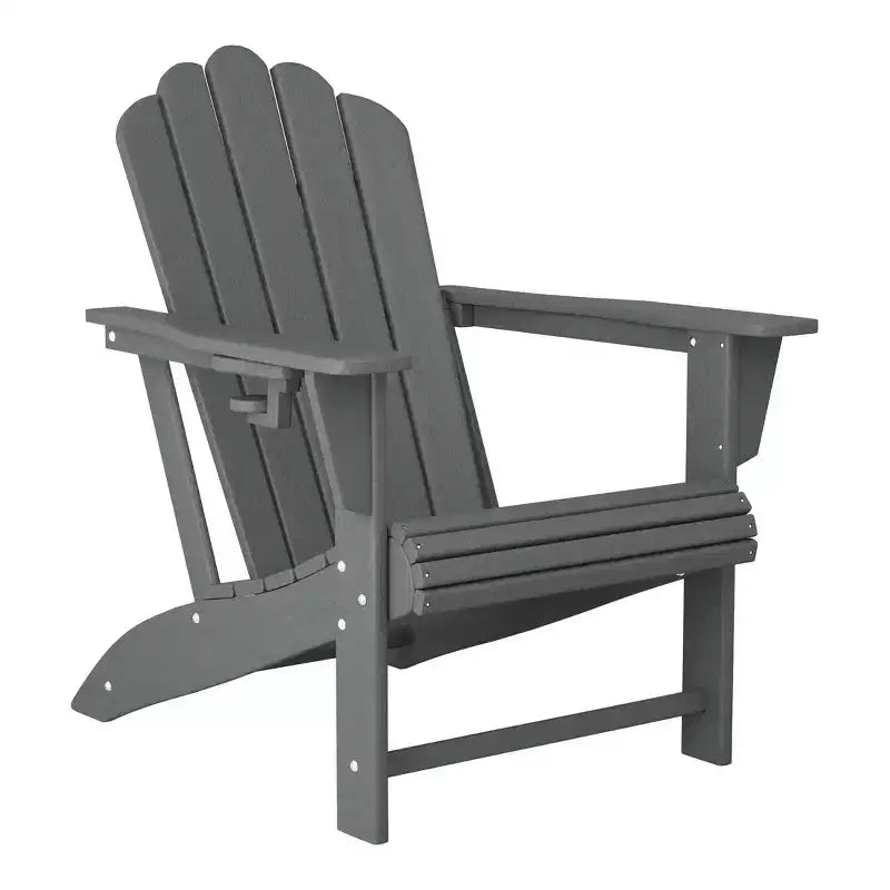 WestinTrends Highland Set di 4 sedie Adirondack da esterno in HDPE con poggiapiedi e portabicchieri