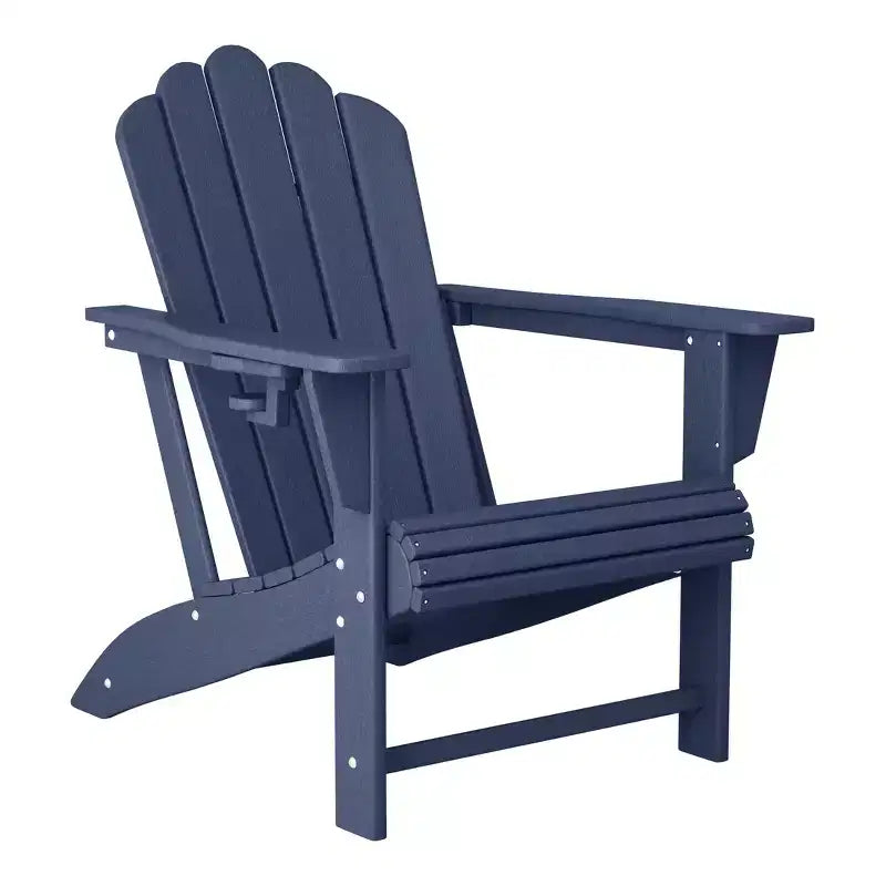 WestinTrends Highland Set di 4 sedie Adirondack da esterno in HDPE con poggiapiedi e portabicchieri