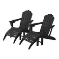 WestinTrends Highland 4-Piece Outdoor Patio HDPE Adirondack Chairs With Ottomans and Cup Holder Set