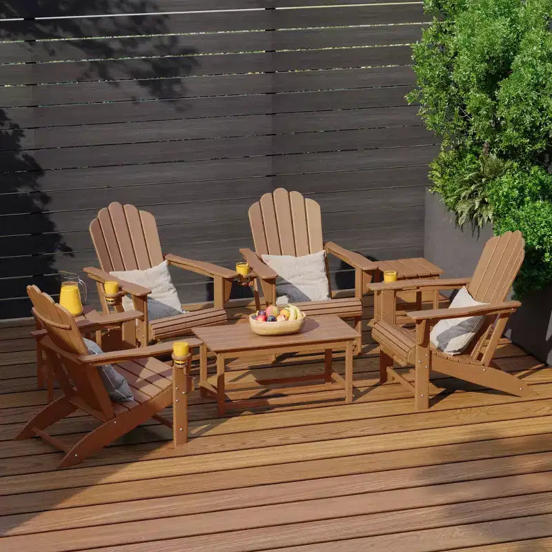 Set da conversazione Adirondack WestinTrends Highland a 7 pezzi in HDPE per esterni