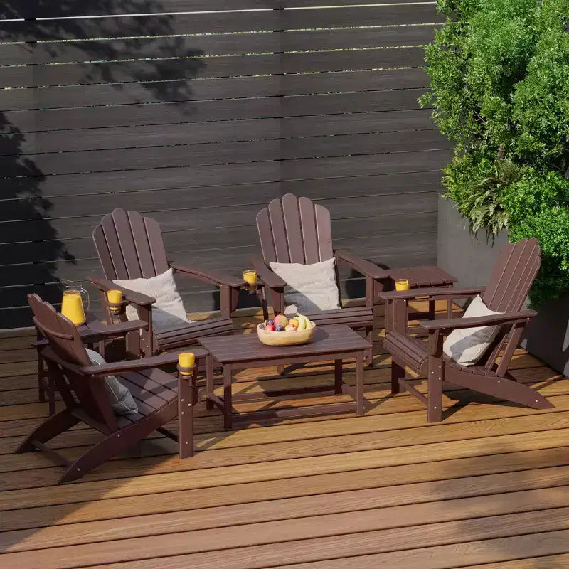 Set da conversazione Adirondack WestinTrends Highland a 7 pezzi in HDPE per esterni