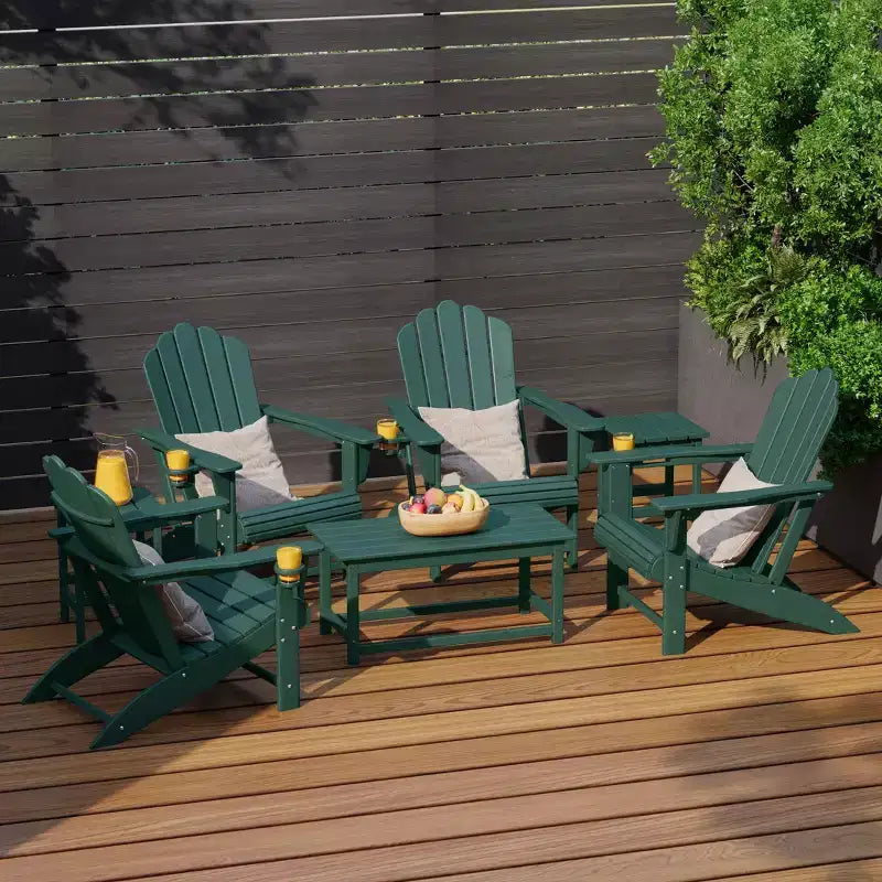 Set da conversazione Adirondack WestinTrends Highland a 7 pezzi in HDPE per esterni