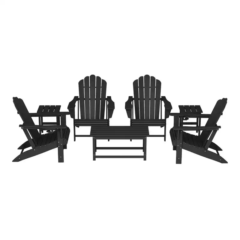 WestinTrends Highland 7-Piece HDPE Outdoor Patio Furniture Adirondack Conversation Set