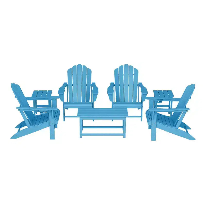 Set da conversazione Adirondack WestinTrends Highland a 7 pezzi in HDPE per esterni