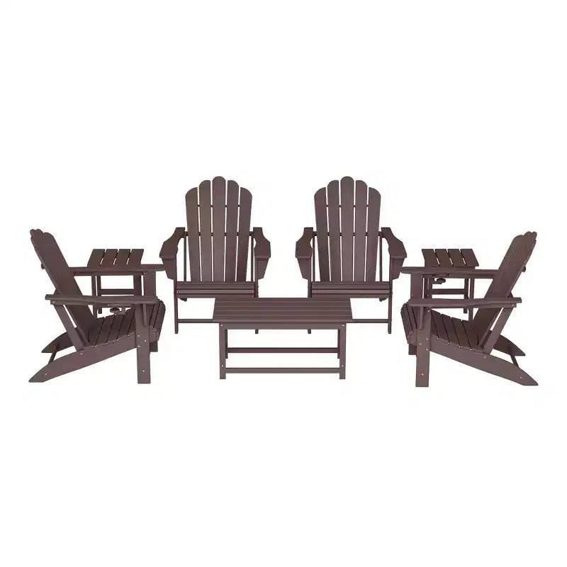 Set da conversazione Adirondack WestinTrends Highland a 7 pezzi in HDPE per esterni