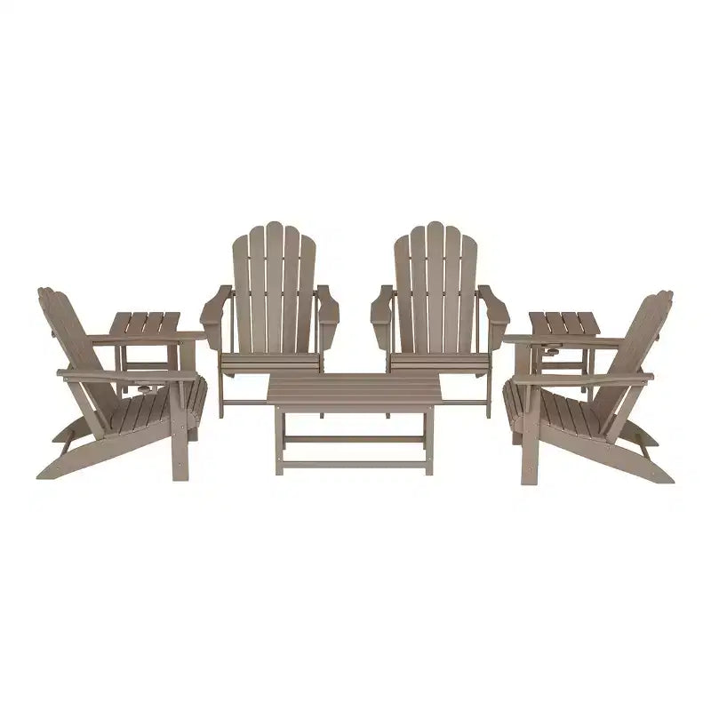 Set da conversazione Adirondack WestinTrends Highland a 7 pezzi in HDPE per esterni
